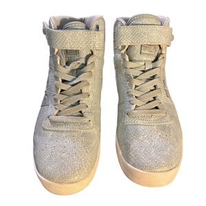 Fila‎ Vulc 13 Womens High Top Sneakers Light Gray/Blue Snakeskin Texture 8.5
